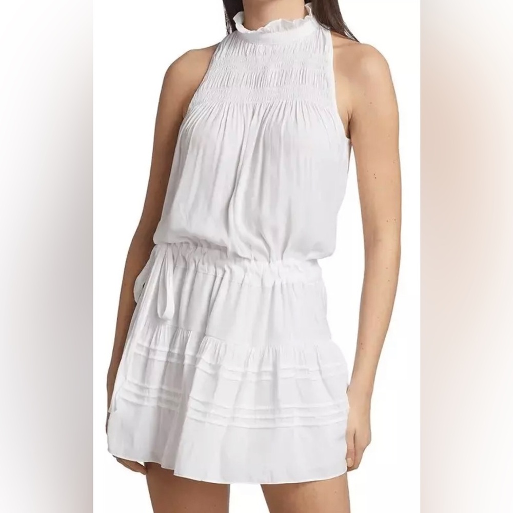 NWT Ramy Brook Flynn Sleeveless High Neck Mini Dress,Size-XS(?Small)Color-Ivory